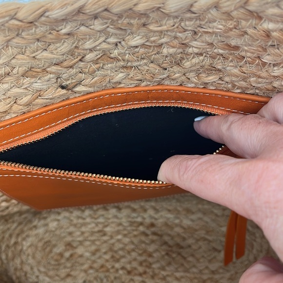 NEW & Other Stories Tote Bag with Orange Leather Trim in Natural Straw-Neutral - Picture 5 of 9